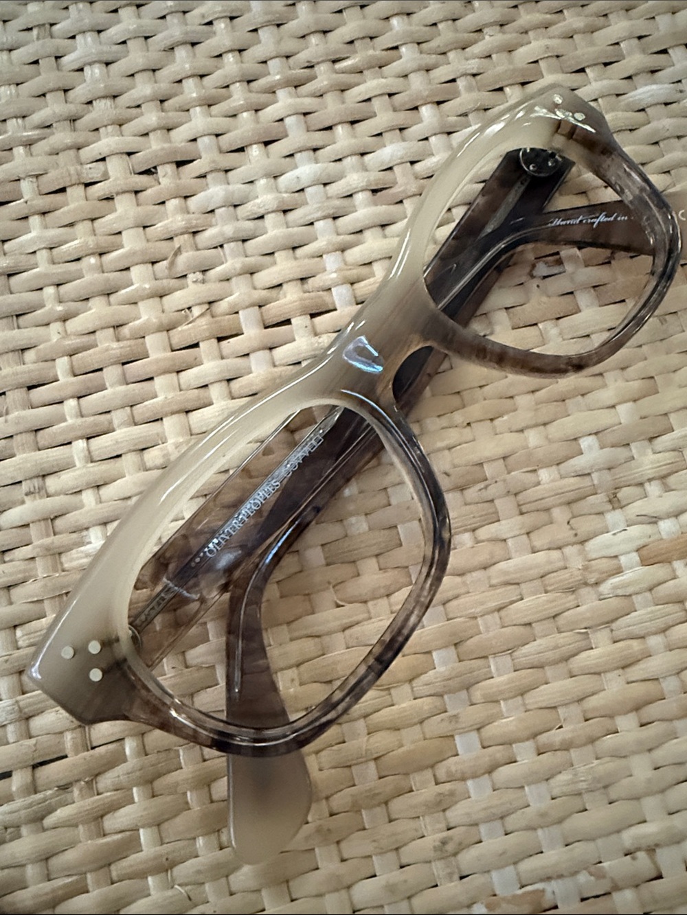 Oliver Peoples Artie 50 eye cream tan Gradient Square Frames coveted